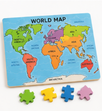 World Map Puzzle for Kids